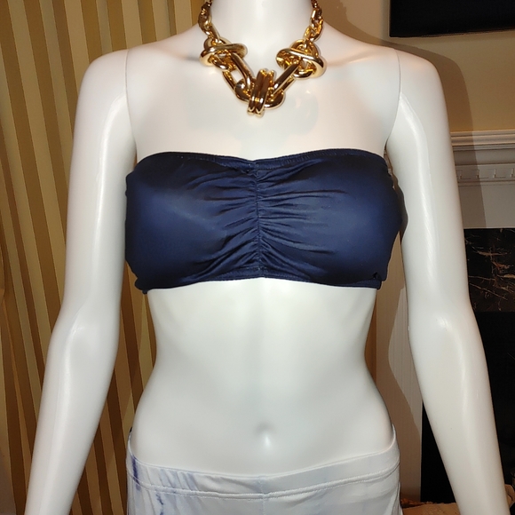 BLUE TIE DYE BANDEAU AND PANT SET L - Picture 3 of 8